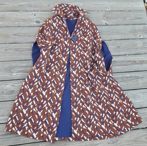 Jackets & Blazers - Vintage 1960s Poncho Cape Outerwear Jacket Wrap